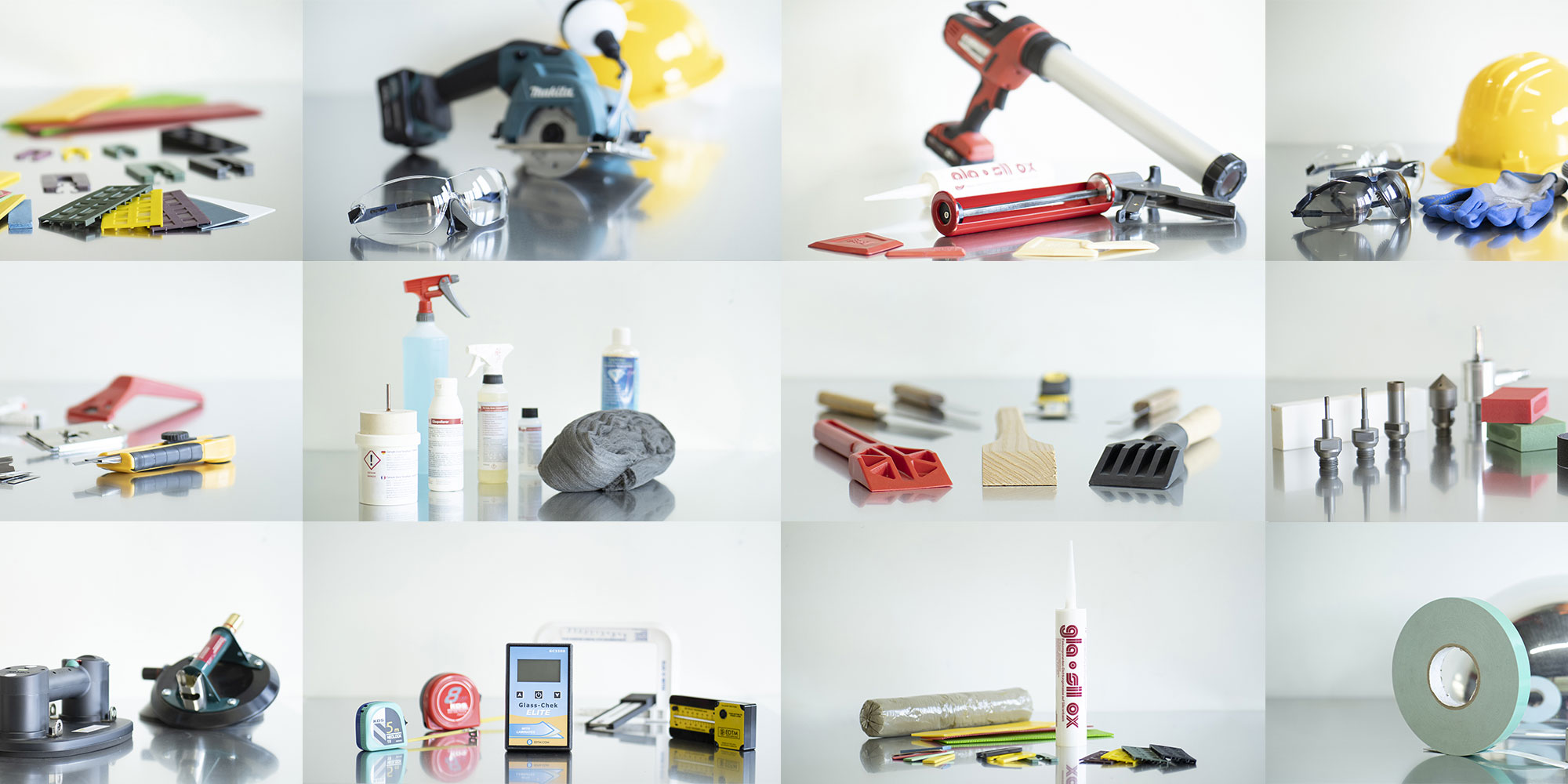 Fournitures et outils pour vitrier